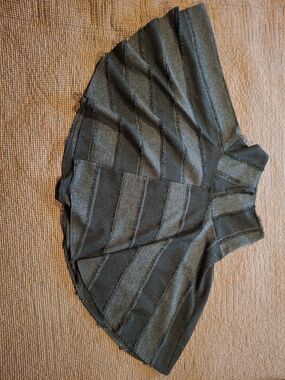 Black Textured A-Line Mini Skirt